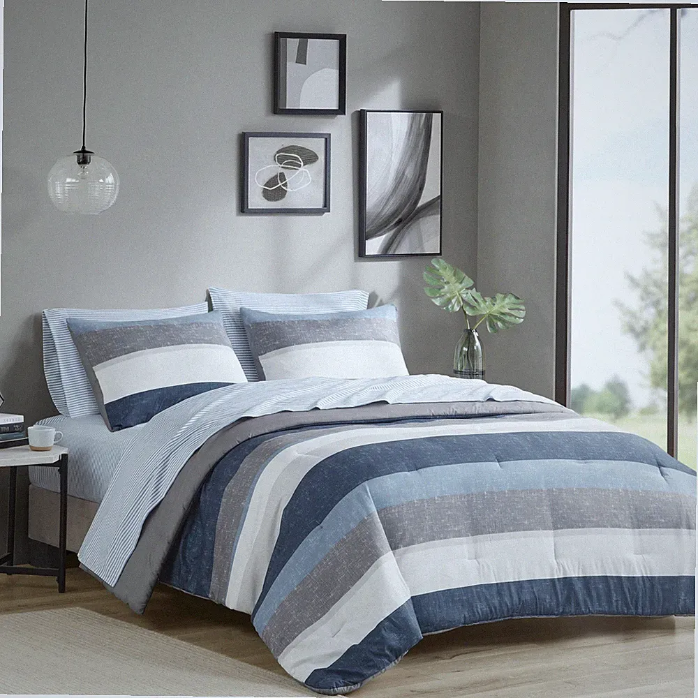 Madison Park Essentials Comforter Set with Bed Sheets Twin Full Queen King Size